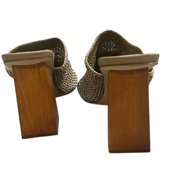 Steve Madden Taupe Realize Crochet Block-Heel Sandals Size - Picture 12 of 15